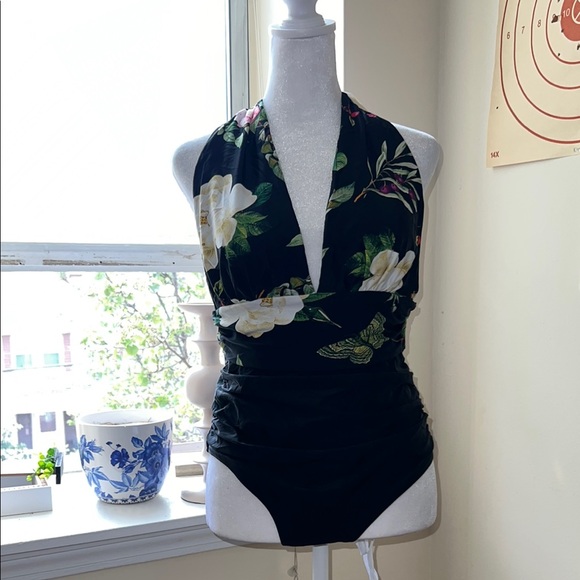 Floral Halter Swimsuit - Picture 1 of 2